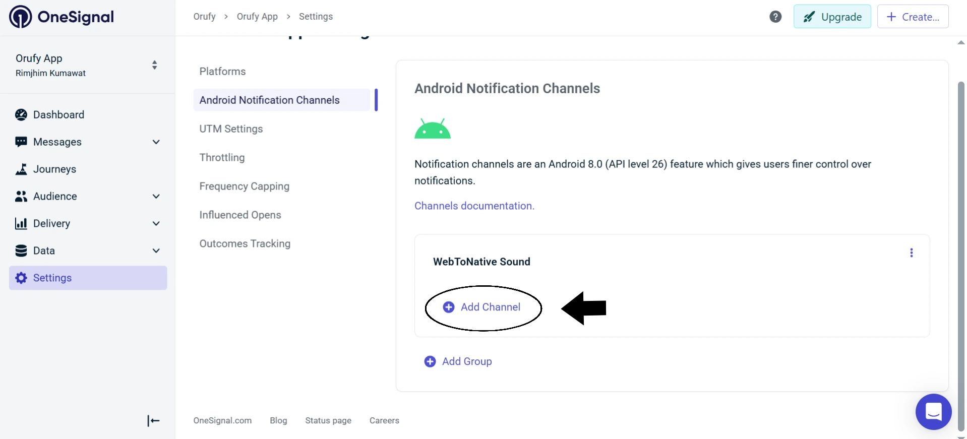 Add Channel --- OneSignal Integration Android.webp