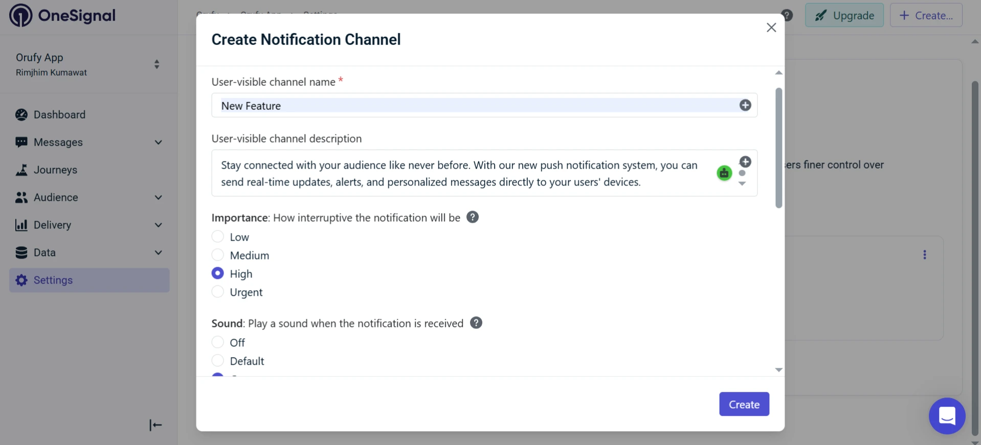 Enter Details In Channel -- OneSignal Integration Android.webp