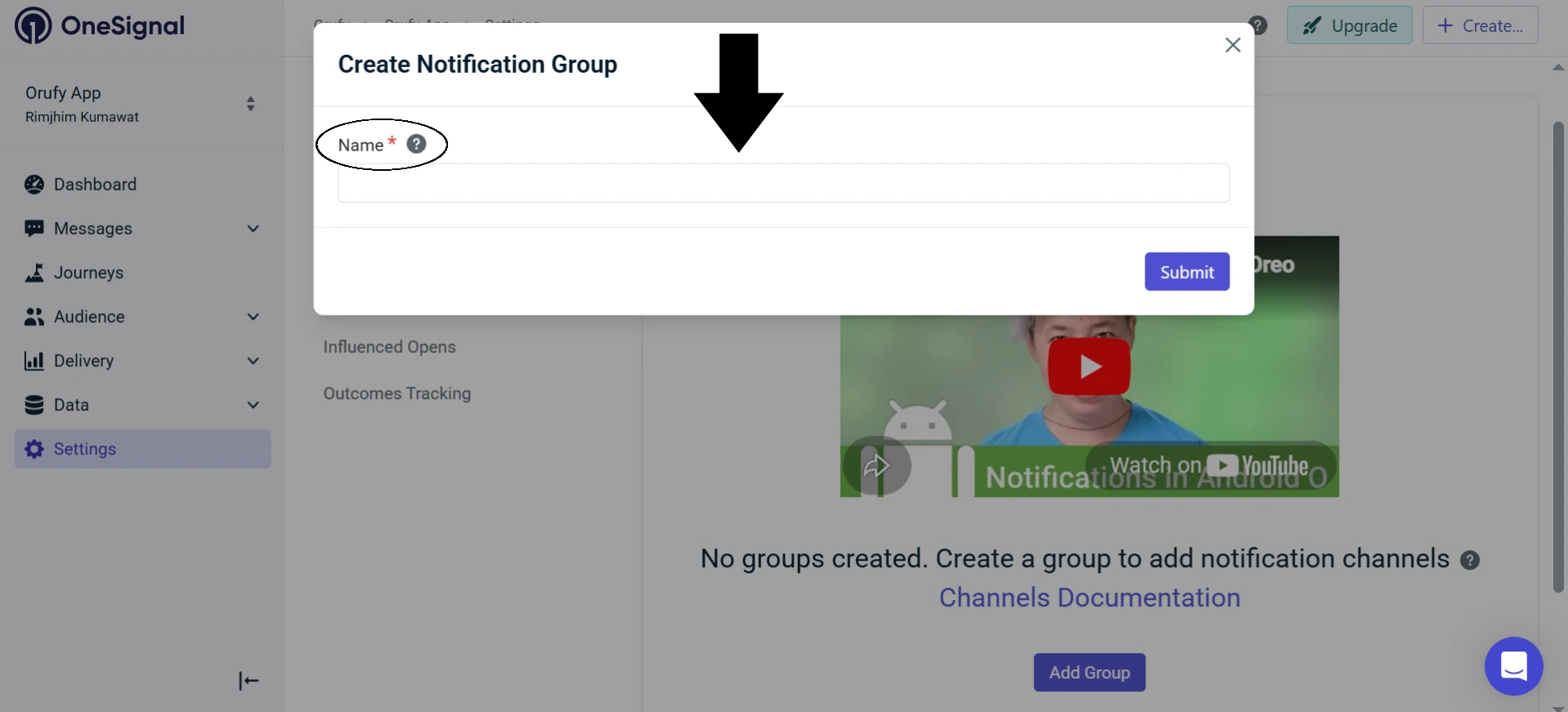Enter Group Name -- OneSignal Integration Android.webp