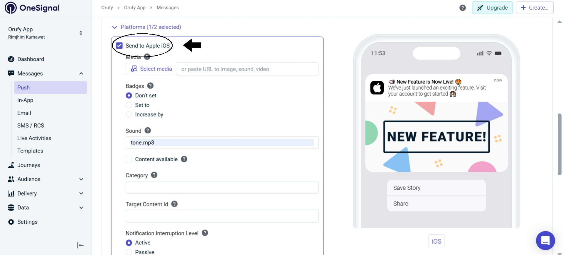 Push Notification iOS -- OneSignal Integration iOS.webp