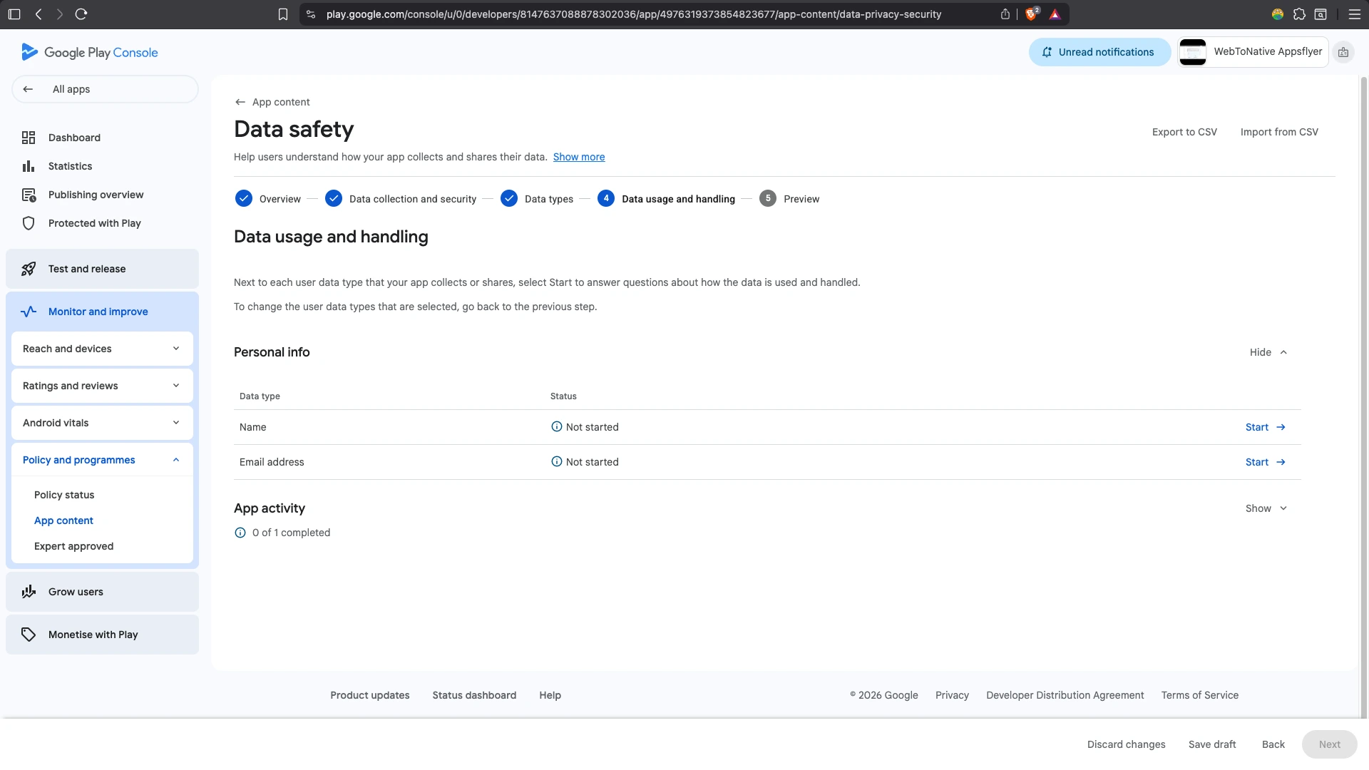 Step 4 Complete Data Collection and Security --- Fix Invalid Data Safety Form.webp