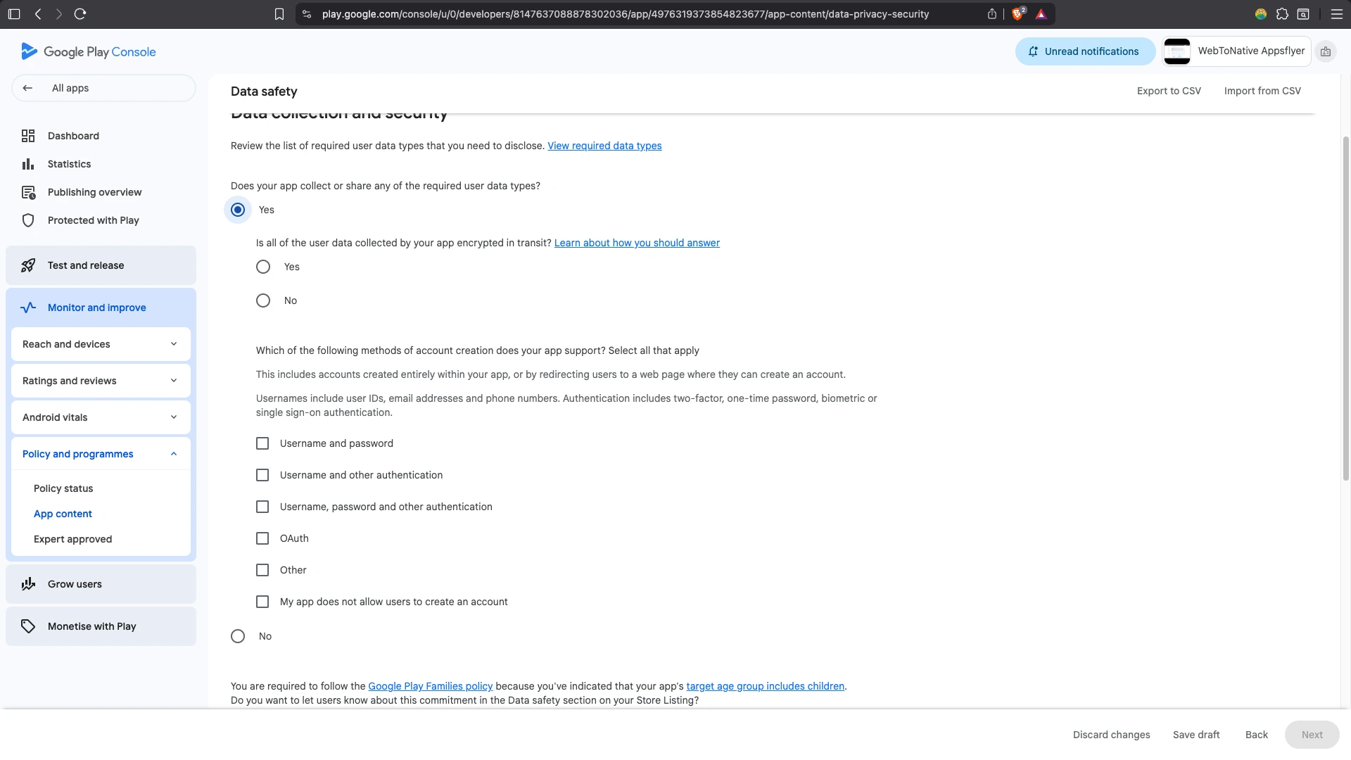Step 5 Select Your Data Types --- Fix Invalid Data Safety Form.webp