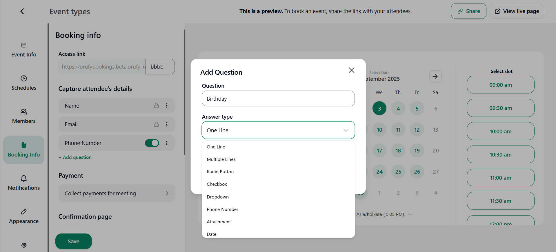 capture attendee deatils in add question to add new field.png