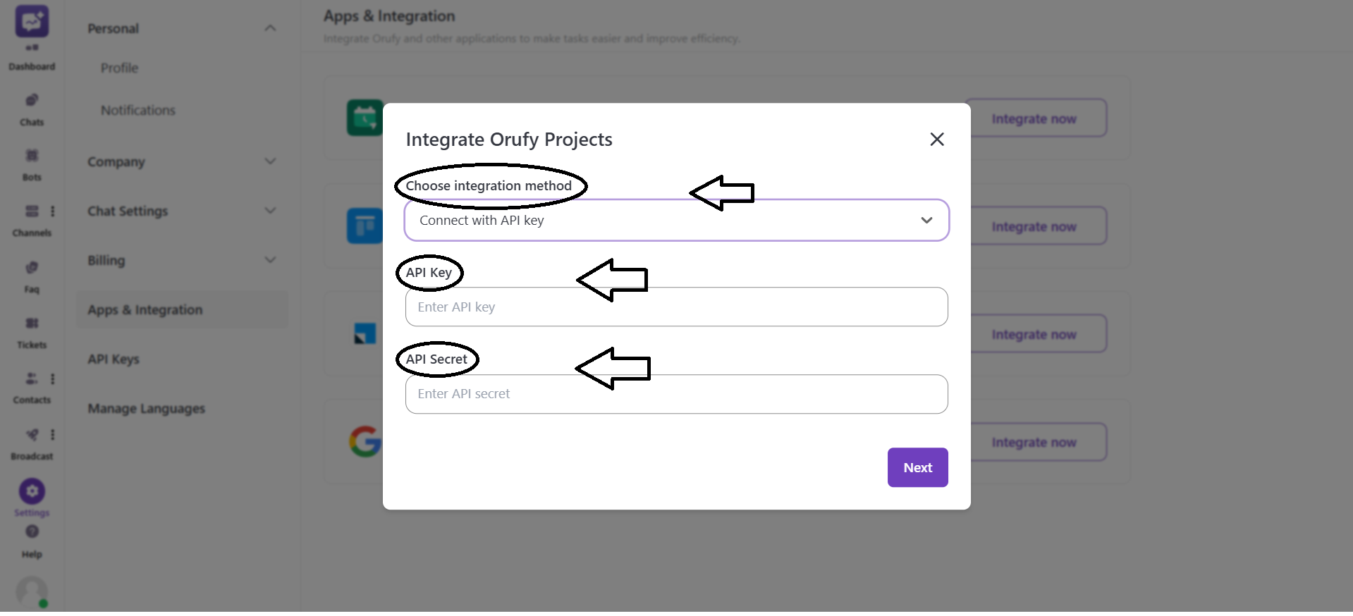 connect with api key method.png