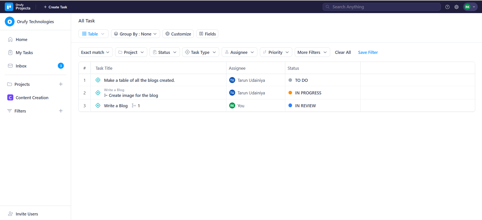 table view of the tasks.png